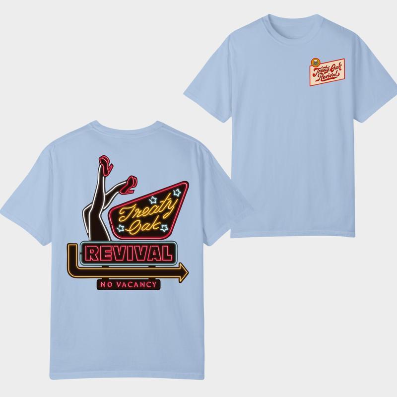 European Size Cross-Border Cotton Treaty Oak Revival No Vacancy T-Shirt, Vintage Sou