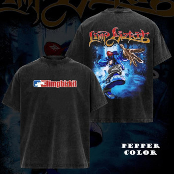 European Size Cross-Border Cotton Limp Bizkit Band Tour Black 2-Sided T-Shirt Graphi