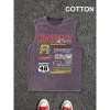 European Size Cross-Border Cotton Men's Vintage Graphic Print Round Neck Tank Top, C