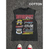 European Size Cross-Border Cotton Men's Vintage Graphic Print Round Neck Tank Top, C