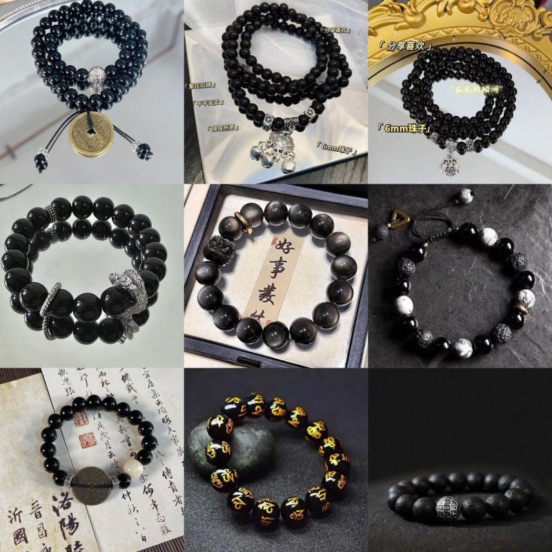 Chinese style national style dragon year bracelet design niche new non-colliding style personalized coiled dragon bracelet black bead bracelet for men and women