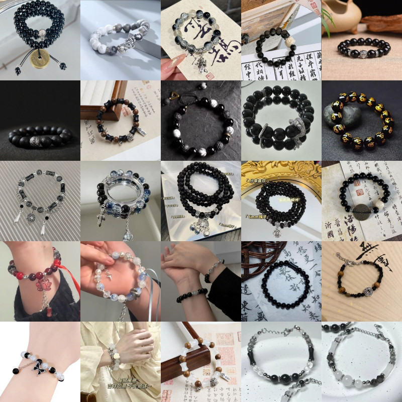 Chinese style national style dragon year bracelet design niche new non-colliding style personalized coiled dragon bracelet black bead bracelet for men and women