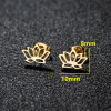 Mini cute stainless steel cut hollow lotus flower earrings for girls fresh and versatile earrings wholesale