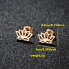 Mini cute stainless steel cut hollow lotus flower earrings for girls fresh and versatile earrings wholesale