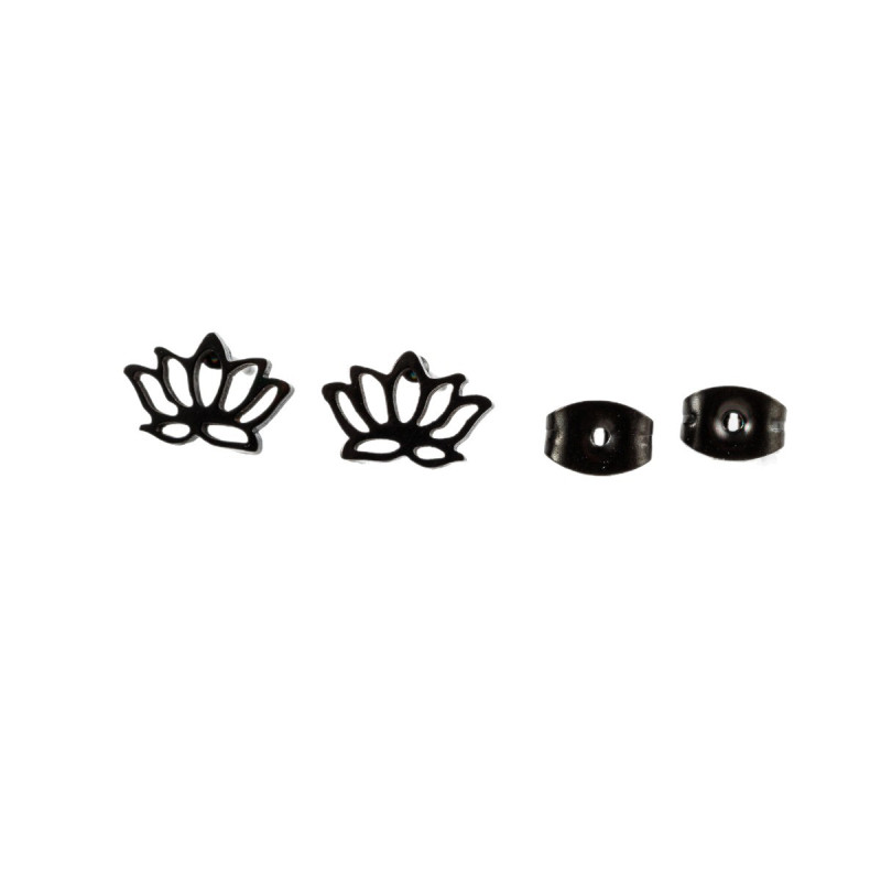 Mini cute stainless steel cut hollow lotus flower earrings for girls fresh and versatile earrings wholesale