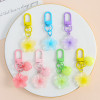 New color transparent cherry blossom keychain love accessories cute female bag pendant diy handmade jewelry accessories