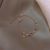 Women's Design Bracelet Trendy Fashion Simple Bracelet Best Friend Star and Moon Zircon Pearl Bracelet Niche Light Luxury Pearl Bracelet