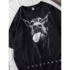 European code cross-border cotton Doberman T-Shirts Women Dog Prints Cotton Tops S