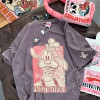 European Size Cross-Border Pure Cotton Cartoon Anime Short-Sleeved T-Shirt for Women 2024 Summer New Loose and Versatile Half-Sleeved White