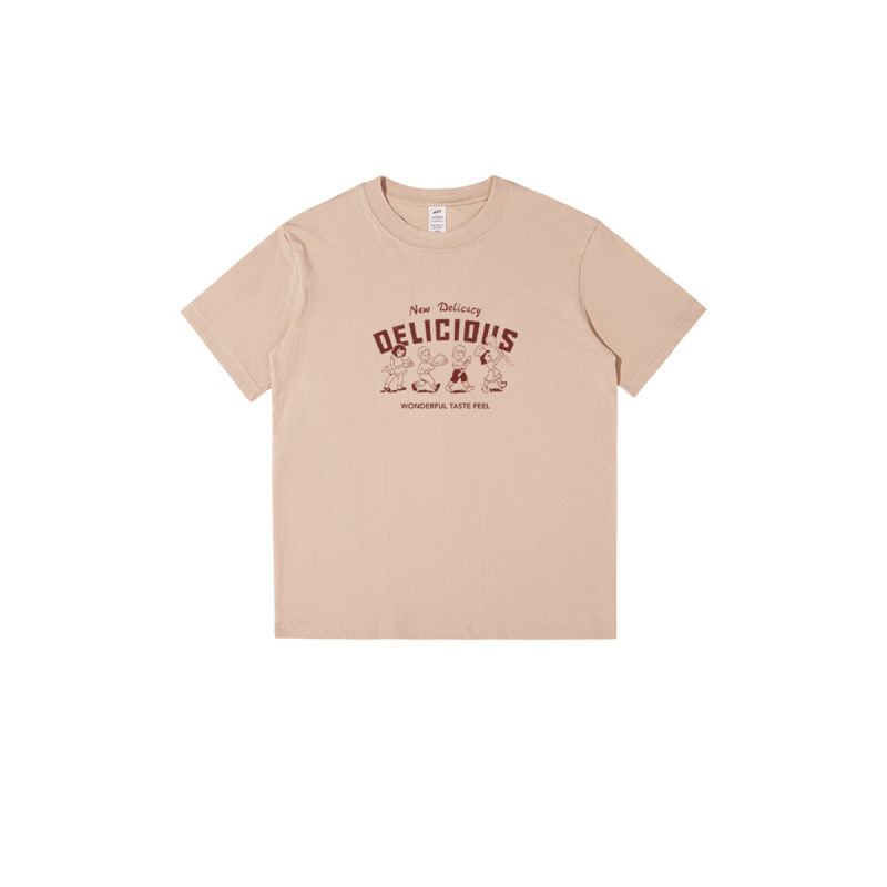 European Size Cross-Border Pure Cotton American Casual Loose Pure Cotton Men's T-Shirt Summer Trendy Brand Printed Short-Sleeved Couple Tops