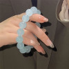New ice-clear white jade bracelets around the fingers, soft student version of disc playing bracelets, high-looking couple girlfriend gift (8MM