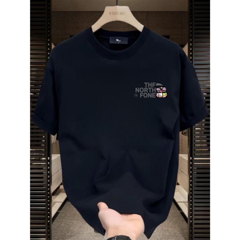 European Size Cross-Border Pure Cotton 2024 New Summer Pure Cotton Short-Sleeved T-Shirts for Men and Women Heavyweight Loose Trendy Half-Sleeved Tops