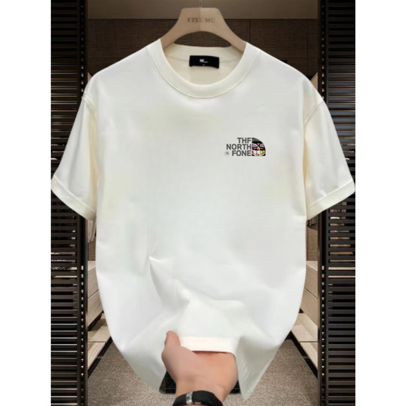 European Size Cross-Border Pure Cotton 2024 New Summer Pure Cotton Short-Sleeved T-Shirts for Men and Women Heavyweight Loose Trendy Half-Sleeved Tops
