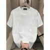 European code cross-border pure cotton high-end men's pure cotton round neck printed short-sleeved T-shirt men's 2024 summer new loose