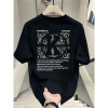 European code cross-border pure cotton Hong Kong style short-sleeved cotton tops for men and women summer loose American T-shirts new trendy brands