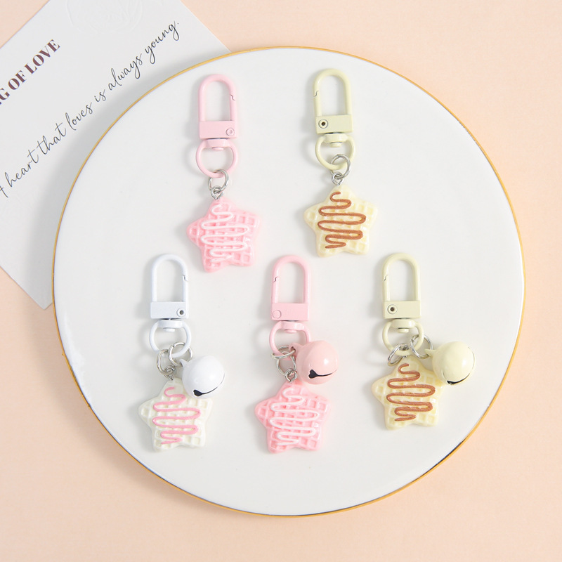 New cute syrup five-pointed star biscuit keychain bag pendant diy handmade jewelry accessories materials wholesale