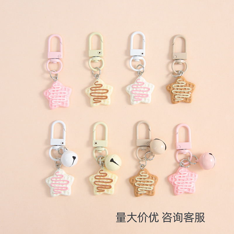 New cute syrup five-pointed star biscuit keychain bag pendant diy handmade jewelry accessories materials wholesale