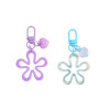 New dopamine large hollow flower keychain small peach heart accessories women's bag pendant diy handmade materials