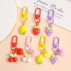 New candy-colored resin fruit keychain simulation fun bag pendant diy cute jewelry accessories material