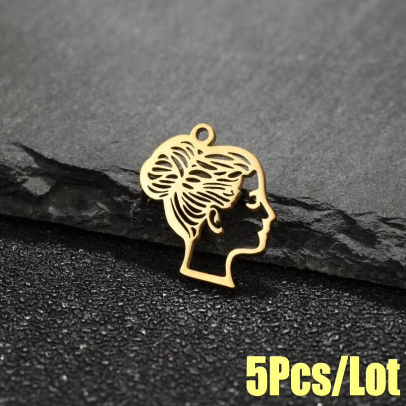 5pcs/pack cross-border new stainless steel ball head girl pendant DIY bracelet necklace earrings jewelry accessories