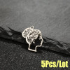 5pcs/pack cross-border new stainless steel ball head girl pendant DIY bracelet necklace earrings jewelry accessories