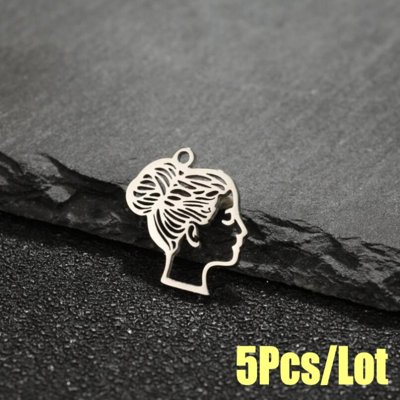 5pcs/pack cross-border new stainless steel ball head girl pendant DIY bracelet necklace earrings jewelry accessories