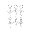 New idea zinc alloy sweet and cool hollow bow key pendant pendant necklace bracelet earrings accessories materials wholesale