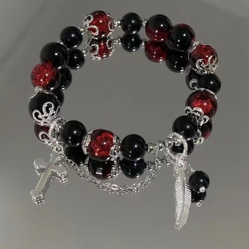 New Chinese-style pop-flower butterfly bracelet for women, sweet and fresh forest beaded bracelet, birthday gift for student girlfriends