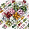 10mm Glass Oil Painting Imitation Ceramic Beads Loose Handmade Beading Material Bracelet