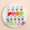 New Candy-colored Transparent Bear Keychain Peach Heart Jewelry Pendant Creative