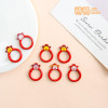 Zinc Alloy Red God of Wealth Spring Buckle Keychain Jewelry Bag Pendant Ring Hook