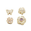 High Color Retention 14k Gold-plated Inlaid Zircon Butterfly Flower Rectangular