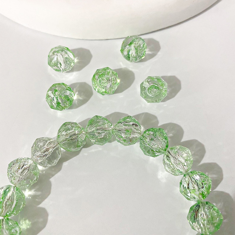 Colorful Glass Four-leaf Clover Flat Bead Bracelet Loose Handmade Diy Making Necklace