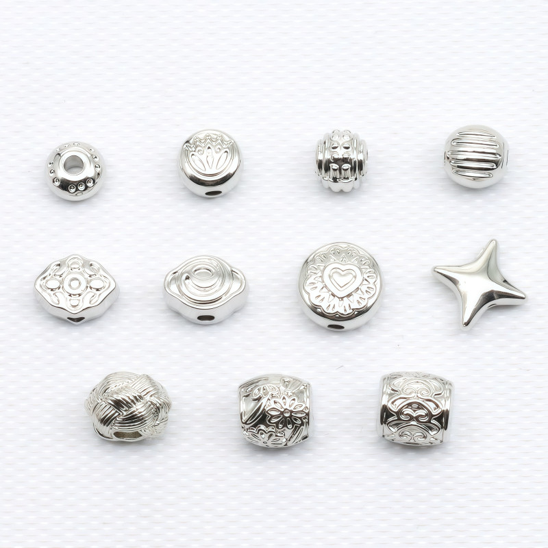 14k Gold-plated High Color Retention Star Separated Beads Oval Three-dimensional Pattern