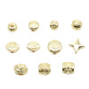 14k Gold-plated High Color Retention Star Separated Beads Oval Three-dimensional Pattern