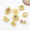 14k Gold-filled Color-preserved Micro-paved Zircon Butterfly Spacer Beads Round