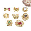 14k Gold-filled Color-preserved Micro-paved Zircon Butterfly Spacer Beads Round