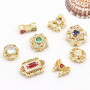 14k Gold-filled Color-preserved Micro-paved Zircon Butterfly Spacer Beads Round