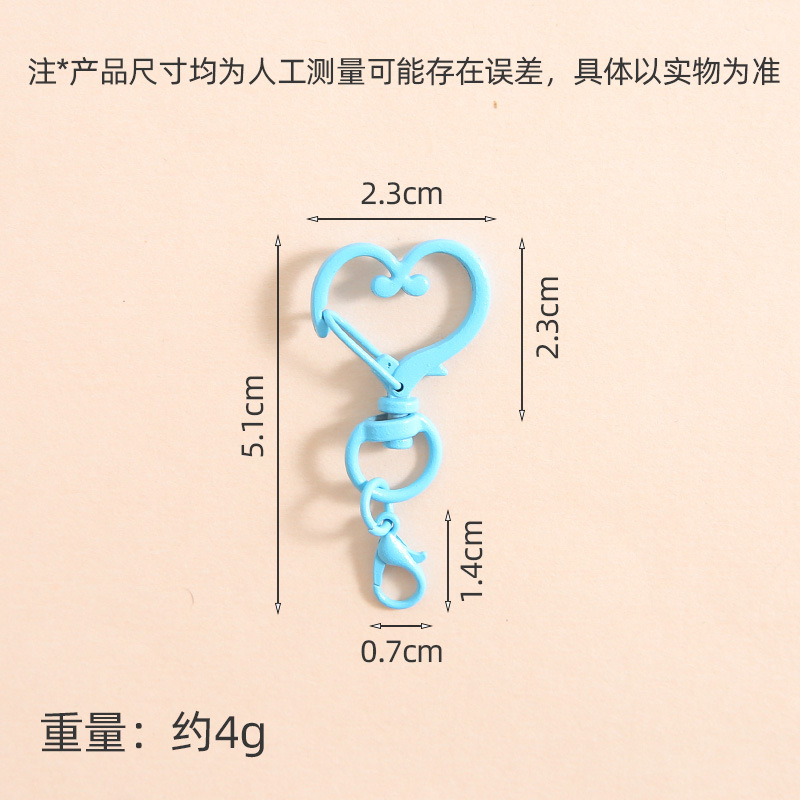 New Creative Colorful Love Keychain with Lobster Clasp Diy Accessories Handmade Jewelry