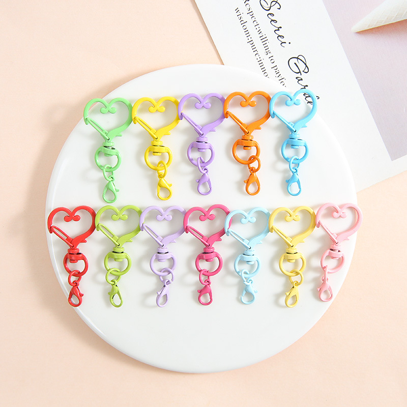 New Creative Colorful Love Keychain with Lobster Clasp Diy Accessories Handmade Jewelry