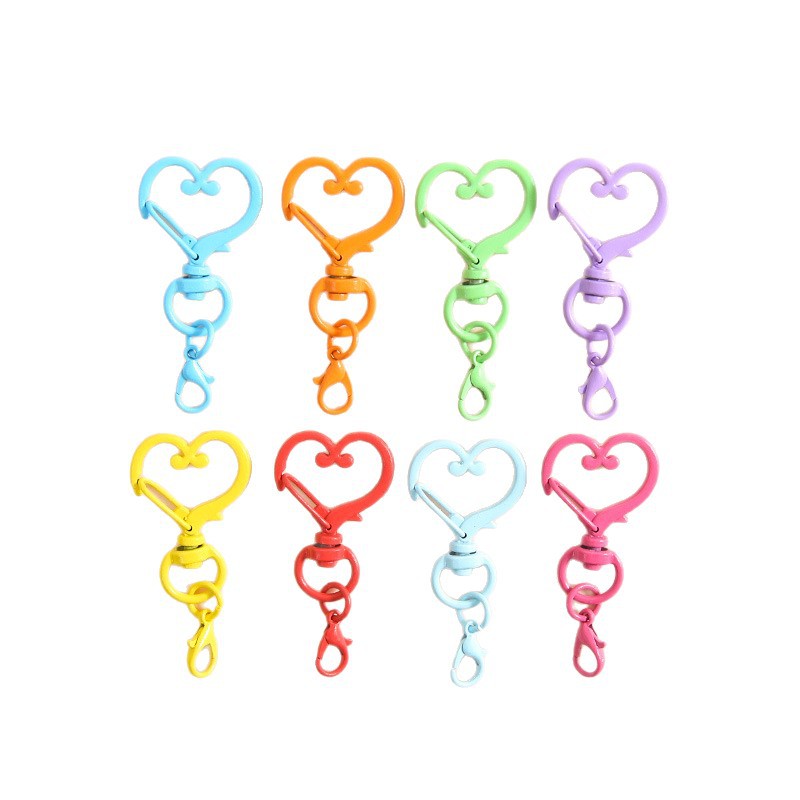 New Creative Colorful Love Keychain with Lobster Clasp Diy Accessories Handmade Jewelry