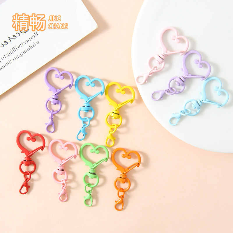 New Creative Colorful Love Keychain with Lobster Clasp Diy Accessories Handmade Jewelry