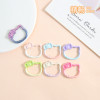 New Paint Gradient Color Spring Buckle Kt Cat Keychain Cute Accessories Connecting Cat