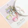 New Paint Gradient Color Spring Buckle Kt Cat Keychain Cute Accessories Connecting Cat