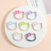 New Paint Gradient Color Spring Buckle Kt Cat Keychain Cute Accessories Connecting Cat