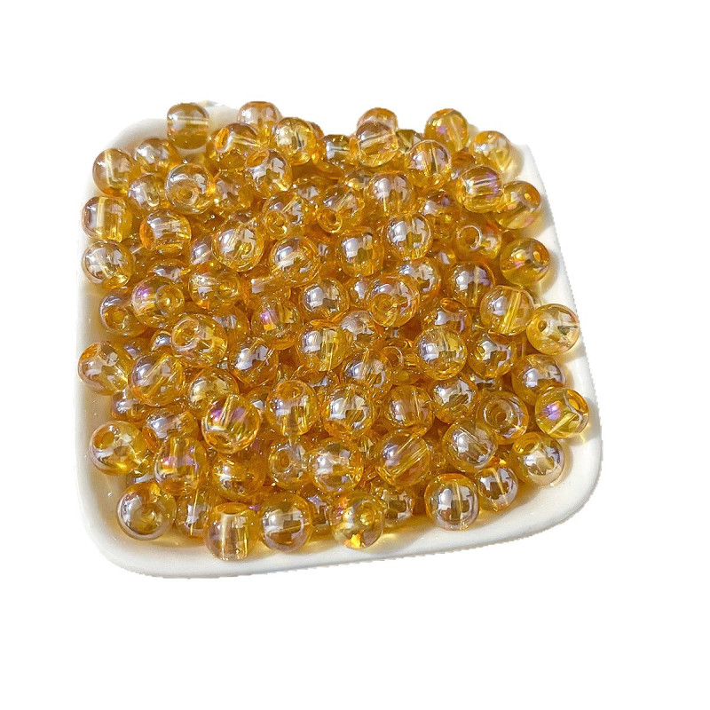 Electroplating Ab Colorful Glass Beads Transparent Diy Material Bracelet Necklace Loose