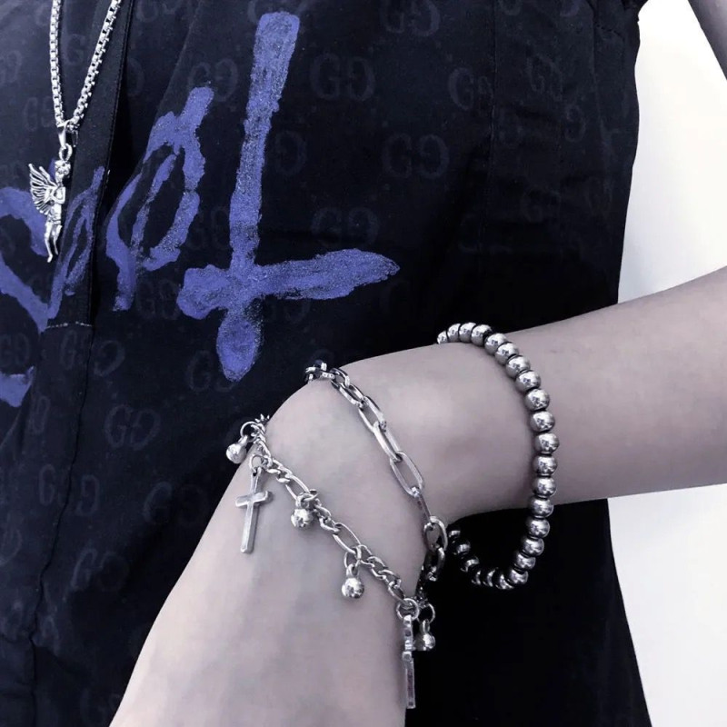 Exaggerated Bracelet Chain Hip-hop Hand Jewelry Cold Style European and American Metal