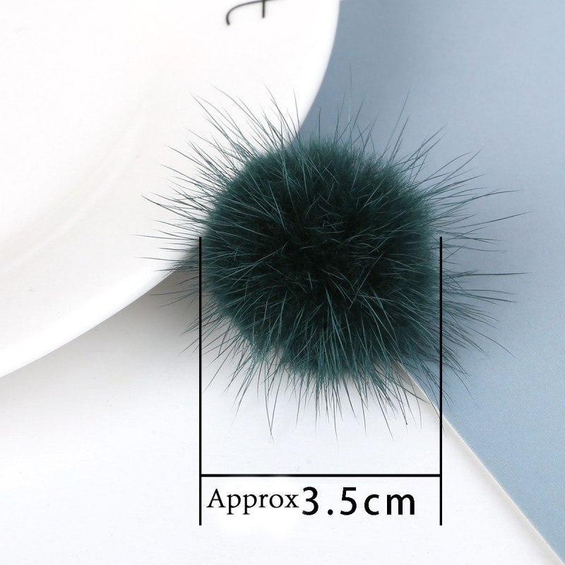 3.5cm Mink Fur Ball Pendant Plush Jewelry Accessories Handmade Diy Earrings Ear Material