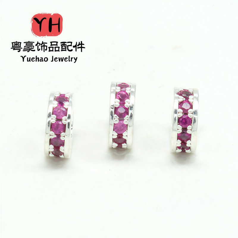 High Color Retention 18k Gold-filled Micro-paved Colored Zircon Spacers Round Diamond