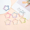 Creative Gradient Zinc Alloy Five-pointed Star Spring Buckle Paint Key Pendant Diy